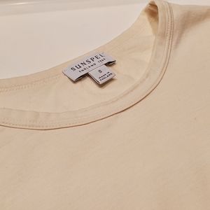 Sunspel Beige Off-White Classic TShirt Small